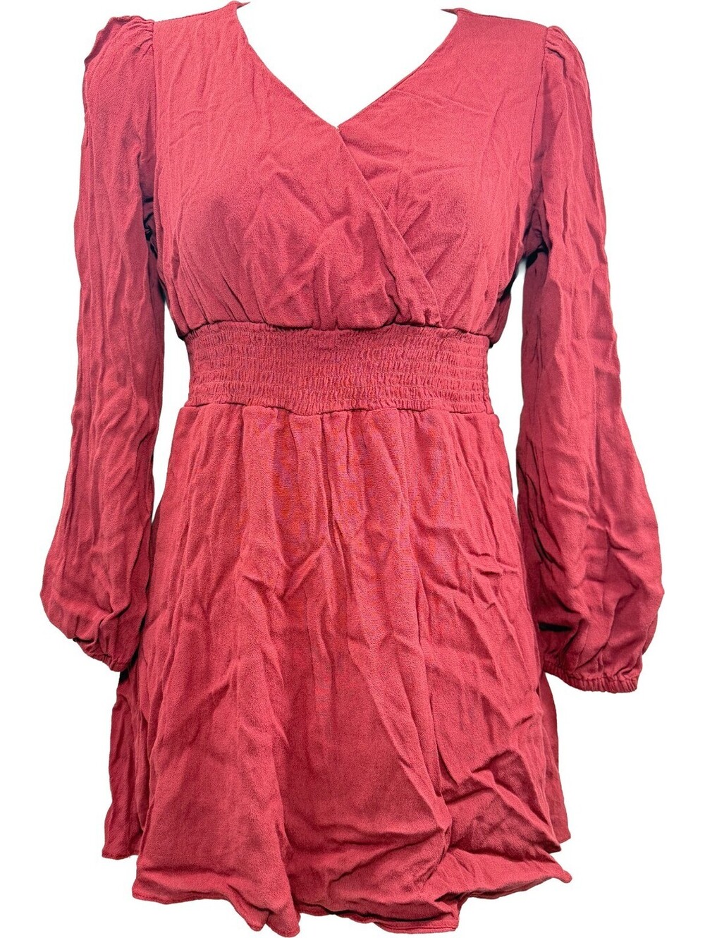 Gianni Bini GB Girls Red Maroon Long Sleeve Dress Youth Large Lined Rayon